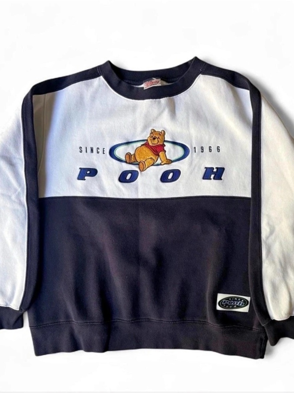 90s Disney Winnie the Pooh Color-Block Sweatshirt Sz M